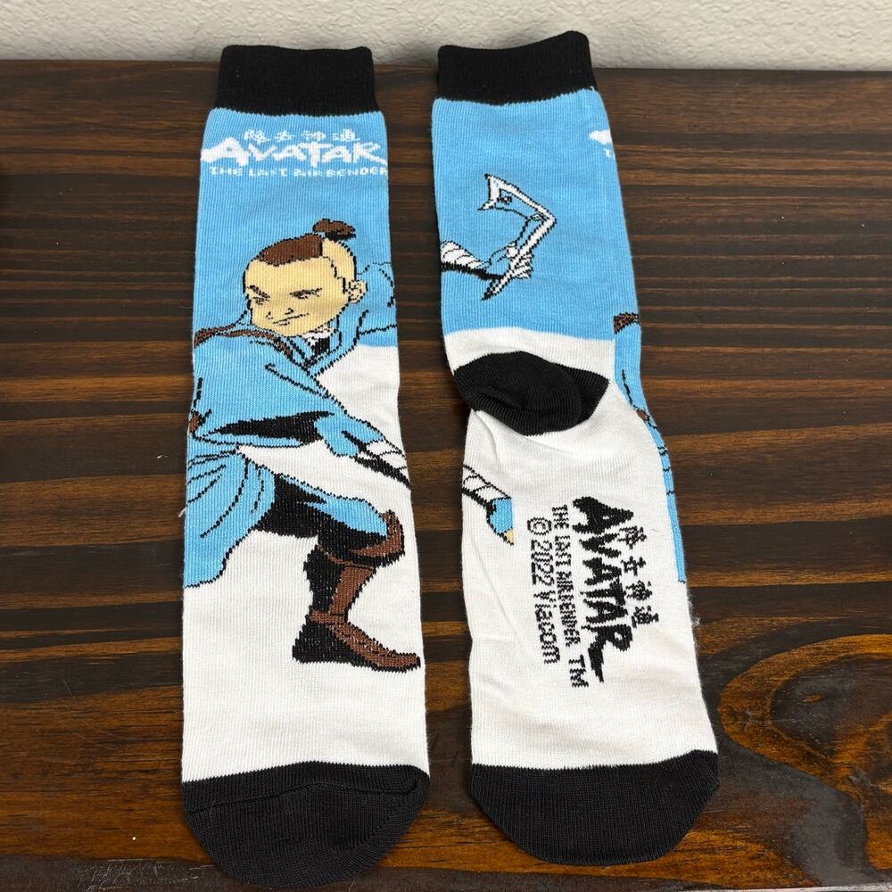 Sokka Avatar the Last Airbender Crew Socks Blue White Water Bender Animation